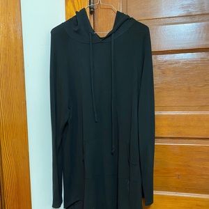 Long black hoodie